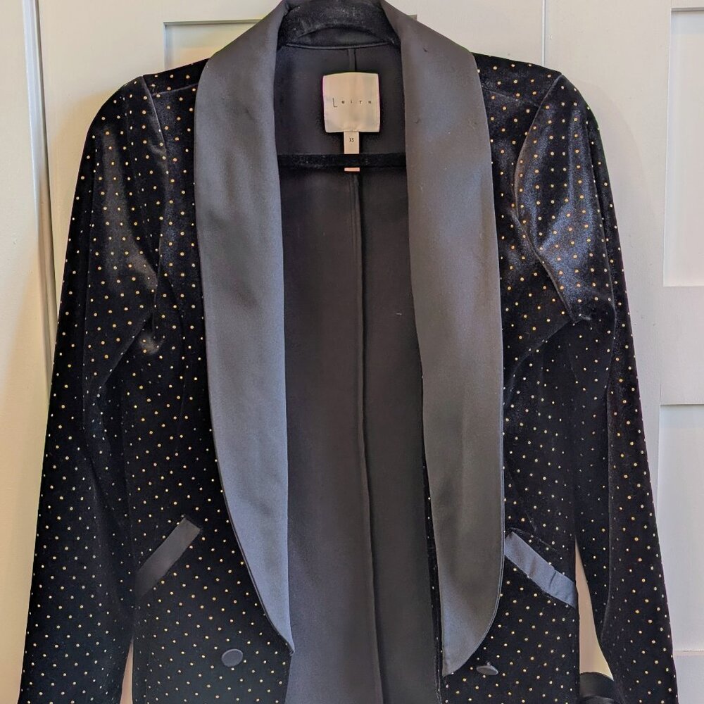 LEITH Black and Gold Blazer - Size XS